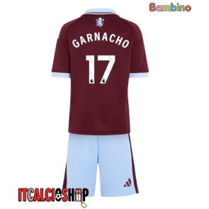 Aston Villa Alejandro Garnacho #17 Prima Maglia Bambino 2026-27 Manica Corta (+ Pantaloni corti)